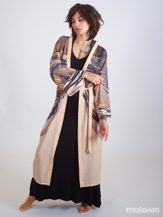 OKAMI DARK EXTRA LONG KIMONO