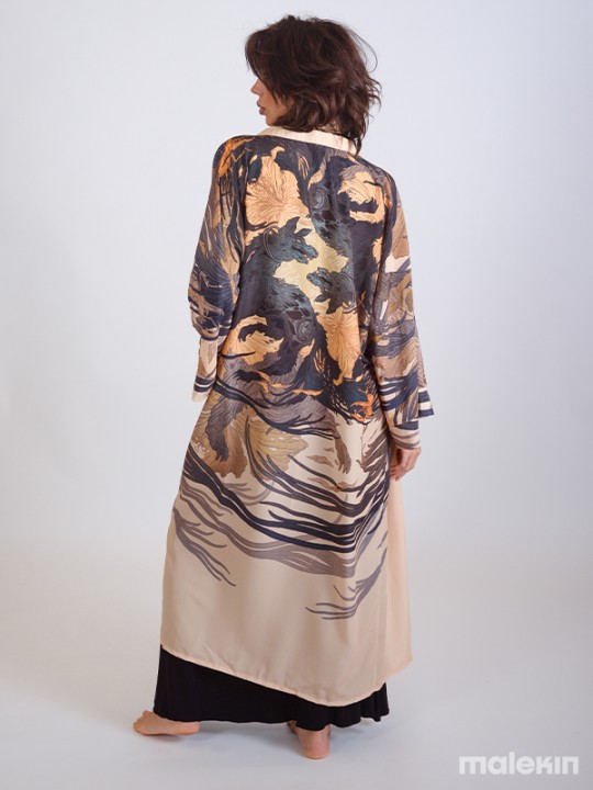 OKAMI DARK EXTRA LONG KIMONO