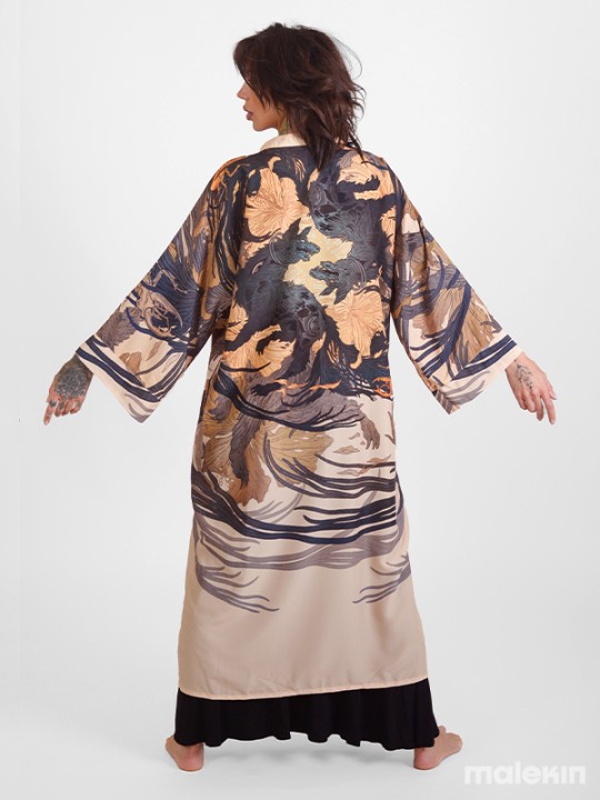 OKAMI DARK EXTRA LONG KIMONO