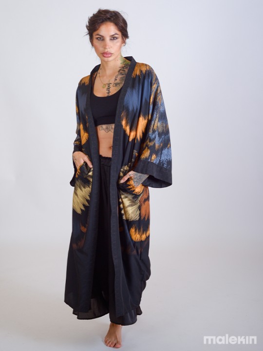 SHINOGA DARK EXTRA LONG KIMONO