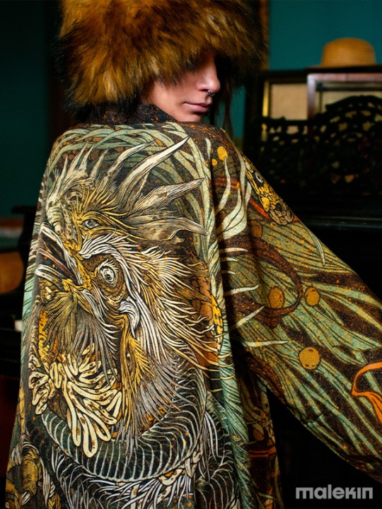 KUSEN DARK EXTRA LONG KIMONO