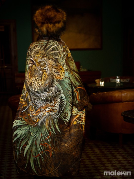 KUSEN DARK EXTRA LONG KIMONO