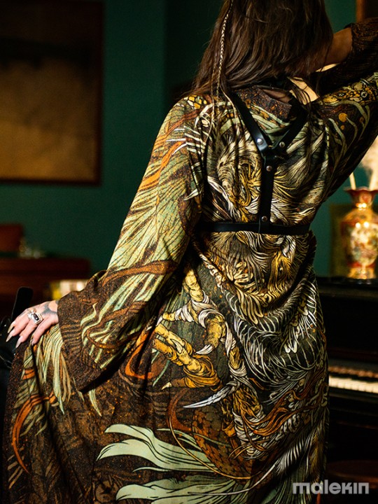 KUSEN DARK EXTRA LONG KIMONO