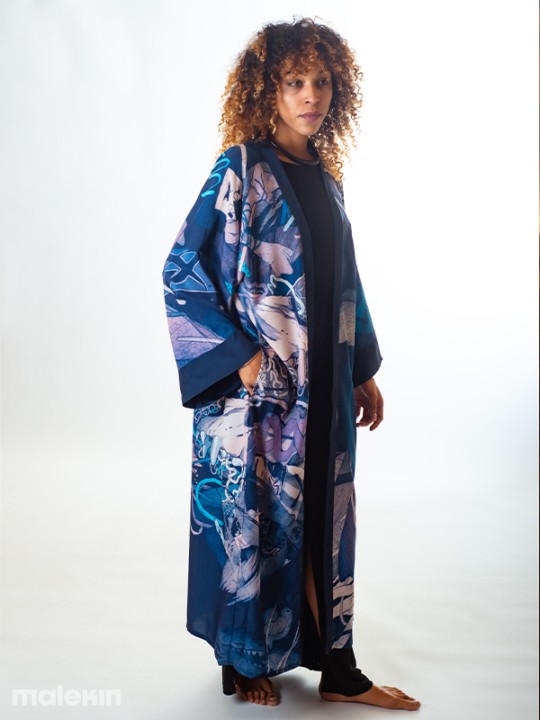 KEOP BLUE EXTRA LONG KIMONO