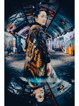 SHINOGA DARK LONG KIMONO