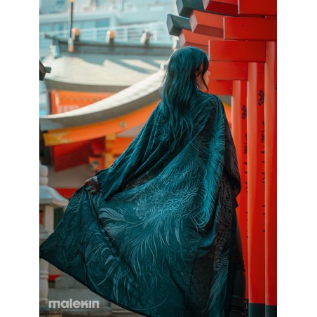 KUSEN BLACK EXTRA LONG KIMONO