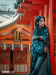 KUSEN BLACK EXTRA LONG KIMONO