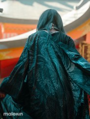 KUSEN BLACK EXTRA LONG KIMONO