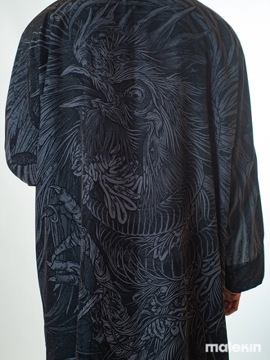 KUSEN BLACK EXTRA LONG KIMONO