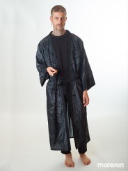 KUSEN BLACK EXTRA LONG KIMONO
