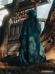 KUSEN BLACK EXTRA LONG KIMONO