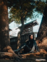 KUSEN BLACK EXTRA LONG KIMONO