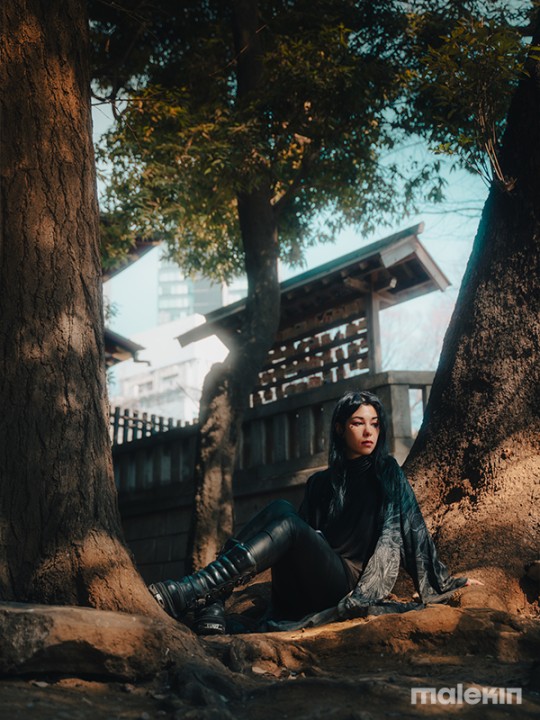 KUSEN BLACK EXTRA LONG KIMONO